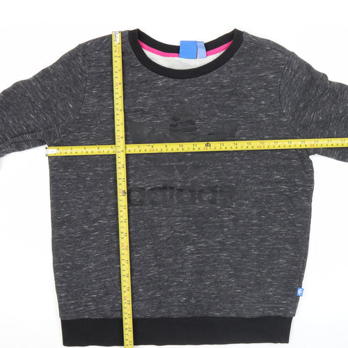 Adidas Women's Grey Logo Sweatshirt Size 12 Pullover Crew Neck