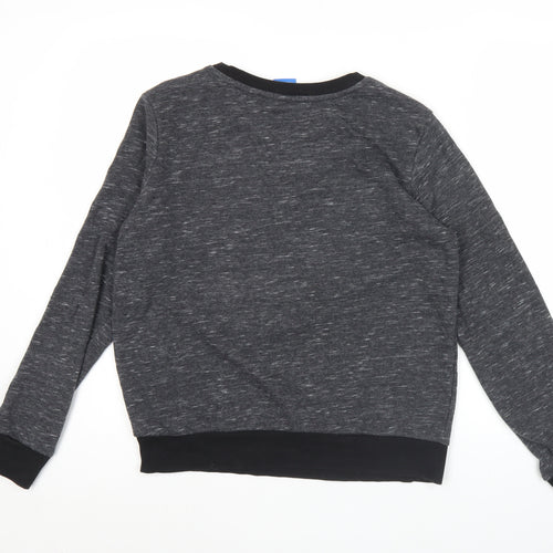 Adidas Women's Grey Logo Sweatshirt Size 12 Pullover Crew Neck