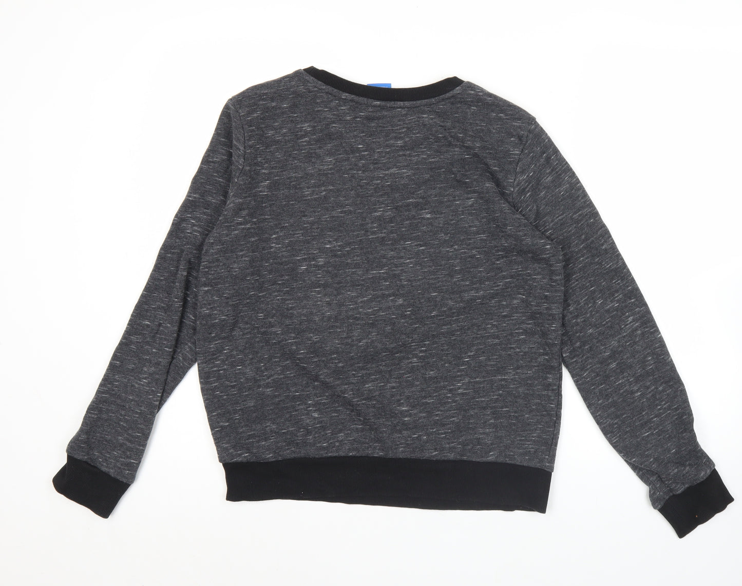 Adidas Women's Grey Logo Sweatshirt Size 12 Pullover Crew Neck