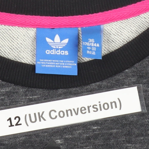 Adidas Women's Grey Logo Sweatshirt Size 12 Pullover Crew Neck