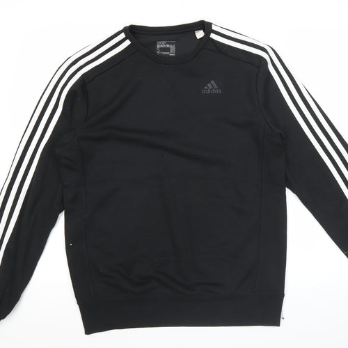 Adidas Men’s Black Small Pullover Sweatshirt Crew Neck Sportswear