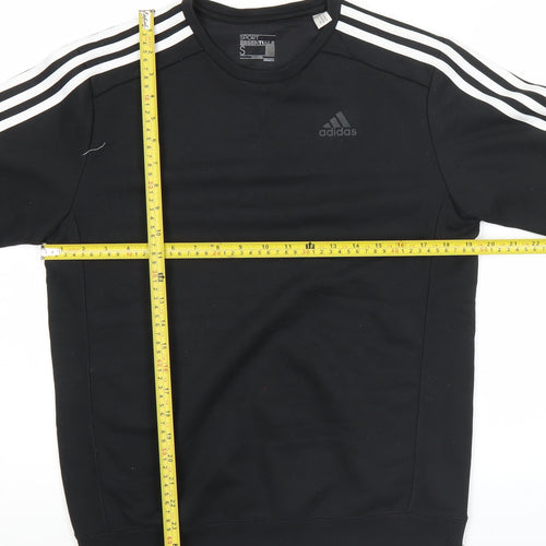 Adidas Men’s Black Small Pullover Sweatshirt Crew Neck Sportswear