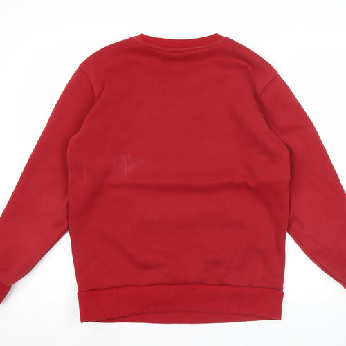 FILA Men's Red XS Pullover Sweatshirt Graphic Print Dragon Crew Neck