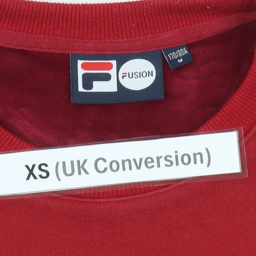 FILA Men's Red XS Pullover Sweatshirt Graphic Print Dragon Crew Neck