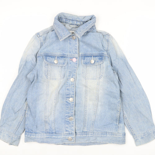Lee Womens Blue Denim Jacket Size S Casual Buttoned Retro