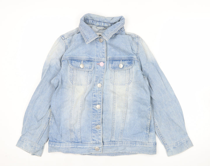 Lee Womens Blue Denim Jacket Size S Casual Buttoned Retro