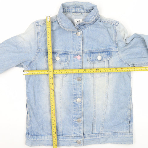 Lee Womens Blue Denim Jacket Size S Casual Buttoned Retro