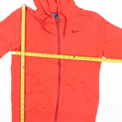 Nike Women's Red Full Zip Hoodie Sweatshirt Size M Cotton Blend