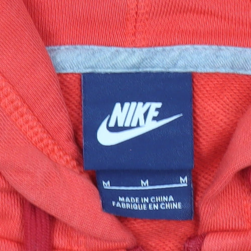 Nike Women's Red Full Zip Hoodie Sweatshirt Size M Cotton Blend