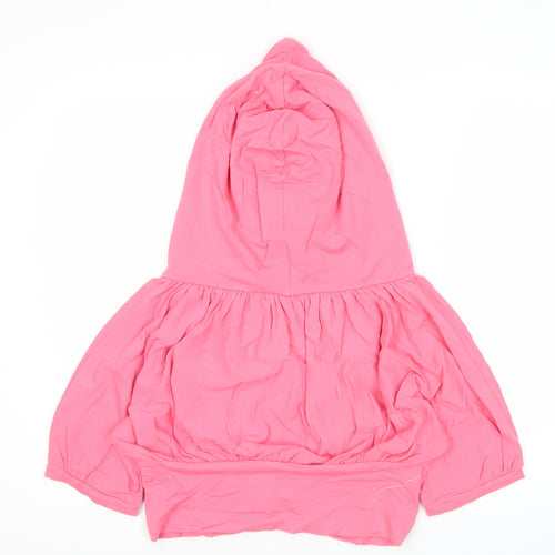 Le Coq Sportif Womens Pink Hooded Zip Jacket Size M Cotton