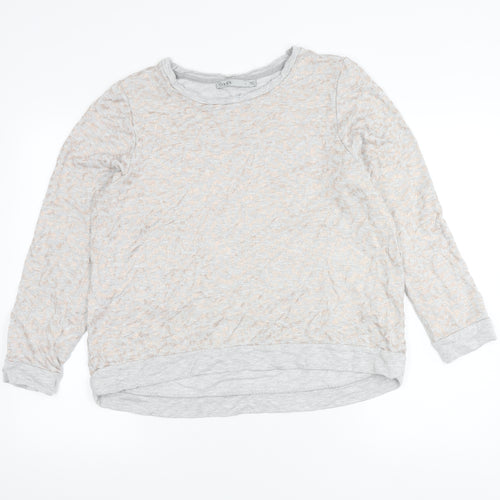 Oasis Women’s Grey Glitter Animal Print Pullover Sweatshirt L