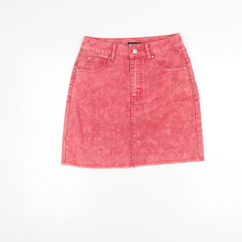 PrettyLittleThing Womens Pink Size 8 Corduroy Mini Skirt