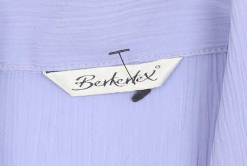 Bekerex Womens Purple Short Sleeve Button Up Shirt L