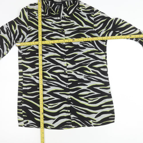 New Look Womens Multicoloured Zebra Print Button-Up Shirt UK 10