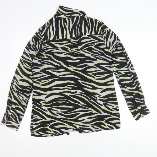 New Look Womens Multicoloured Zebra Print Button-Up Shirt UK 10