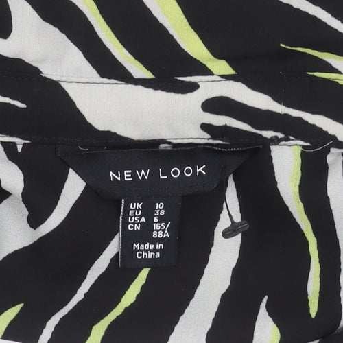 New Look Womens Multicoloured Zebra Print Button-Up Shirt UK 10