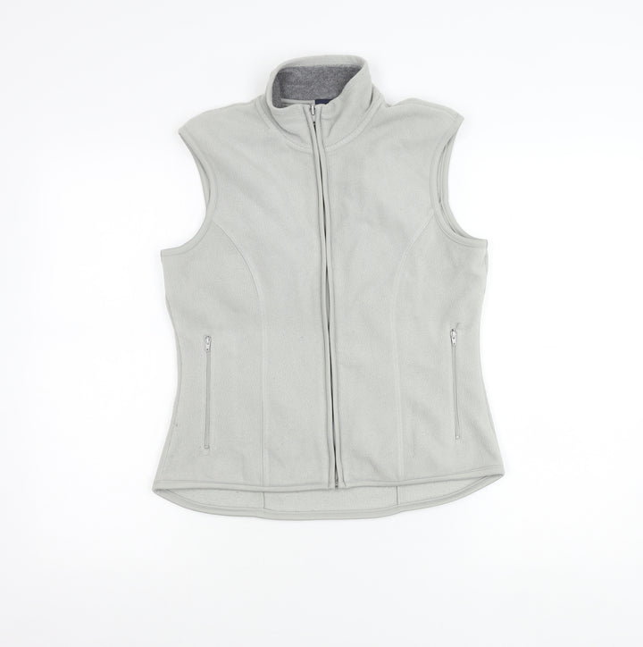 GAP Unisex Grey Fleece Waistcoat Bodywarmer S Full Zip Pockets