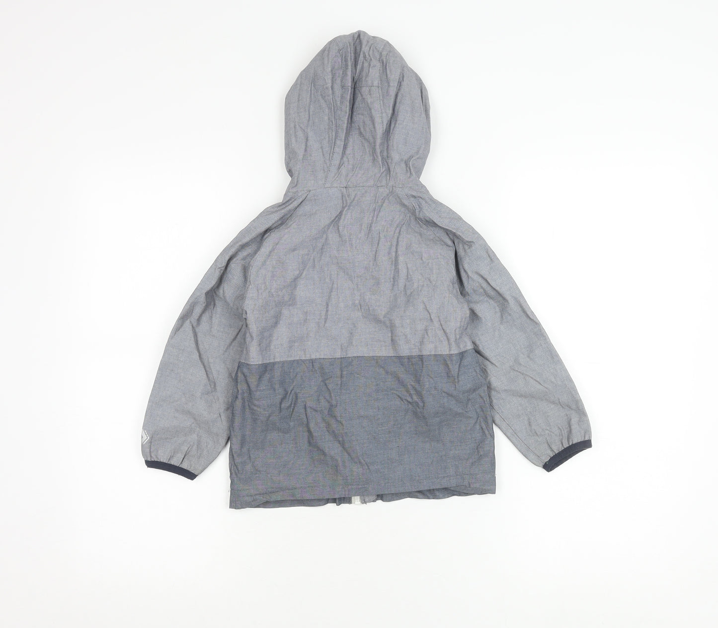 Next Girls Grey Hooded Rain Coat Jacket Age 4 Years Cotton Zip Pockets
