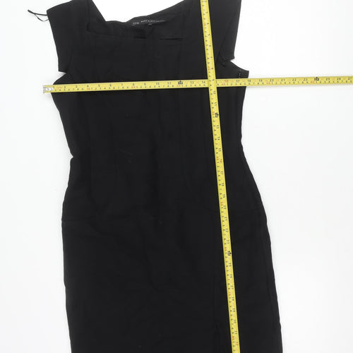 Zara Basic Women’s Black L Sheath Off Shoulder Knee Dress