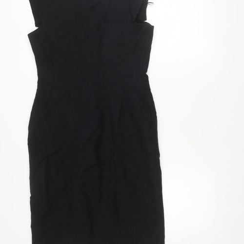 Zara Basic Women’s Black L Sheath Off Shoulder Knee Dress