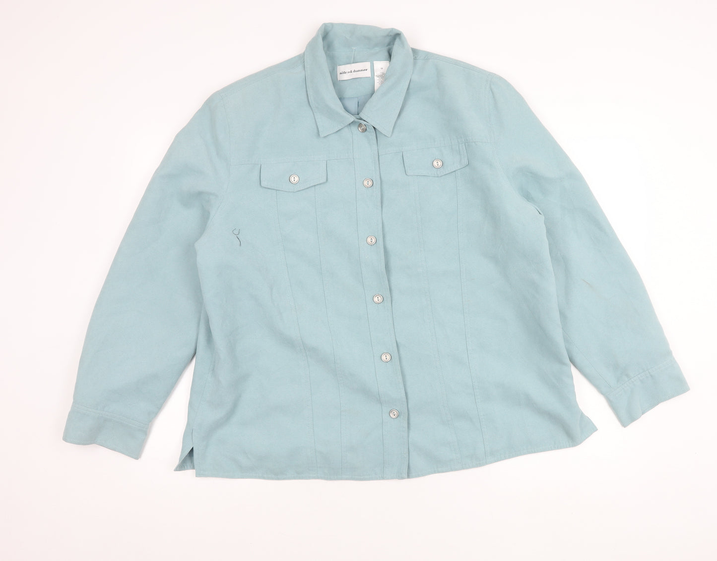 Alfred Dunner Womens Blue Size 18 Button Up Casual Jacket
