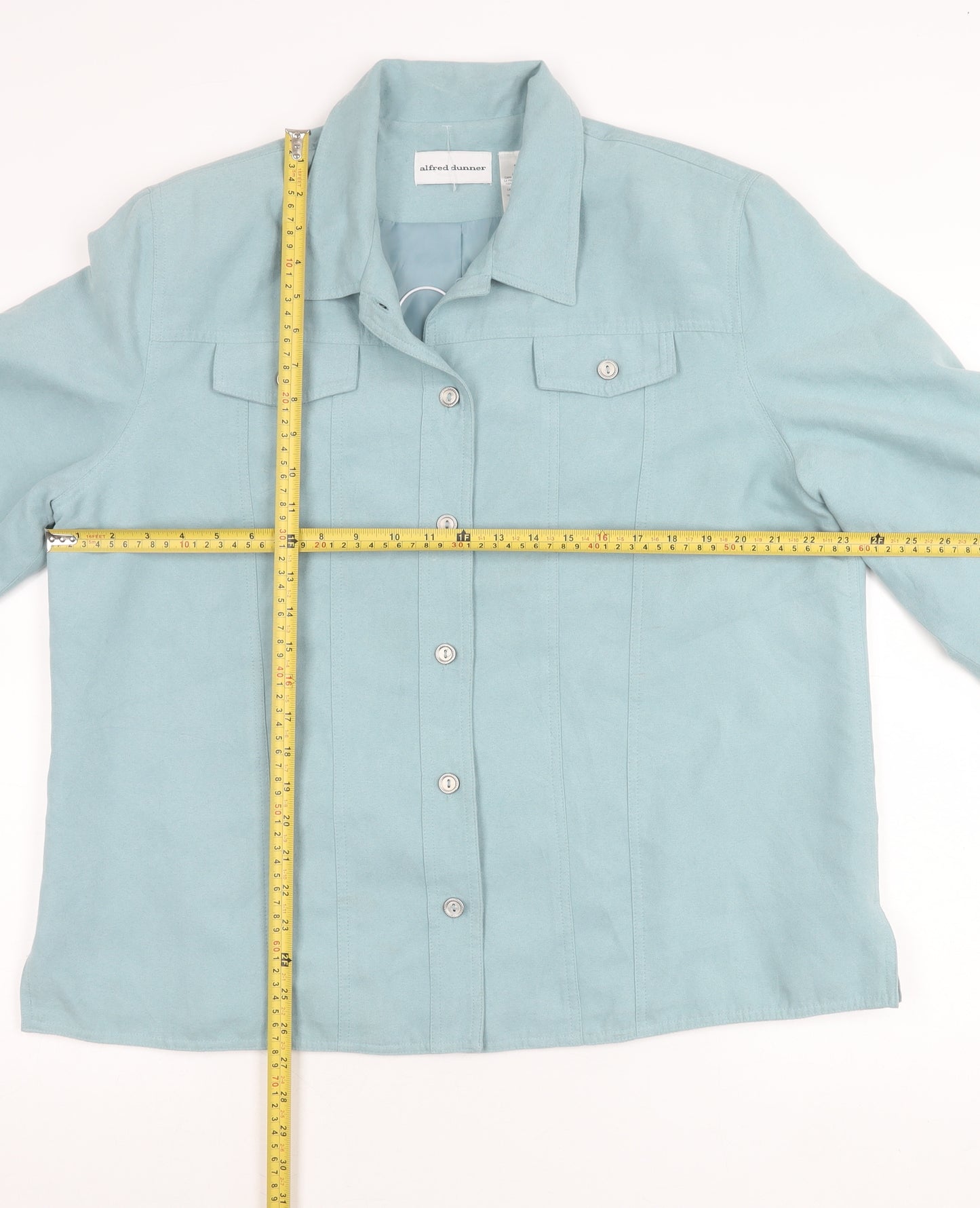 Alfred Dunner Womens Blue Size 18 Button Up Casual Jacket