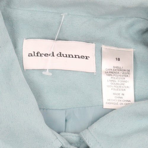 Alfred Dunner Womens Blue Size 18 Button Up Casual Jacket
