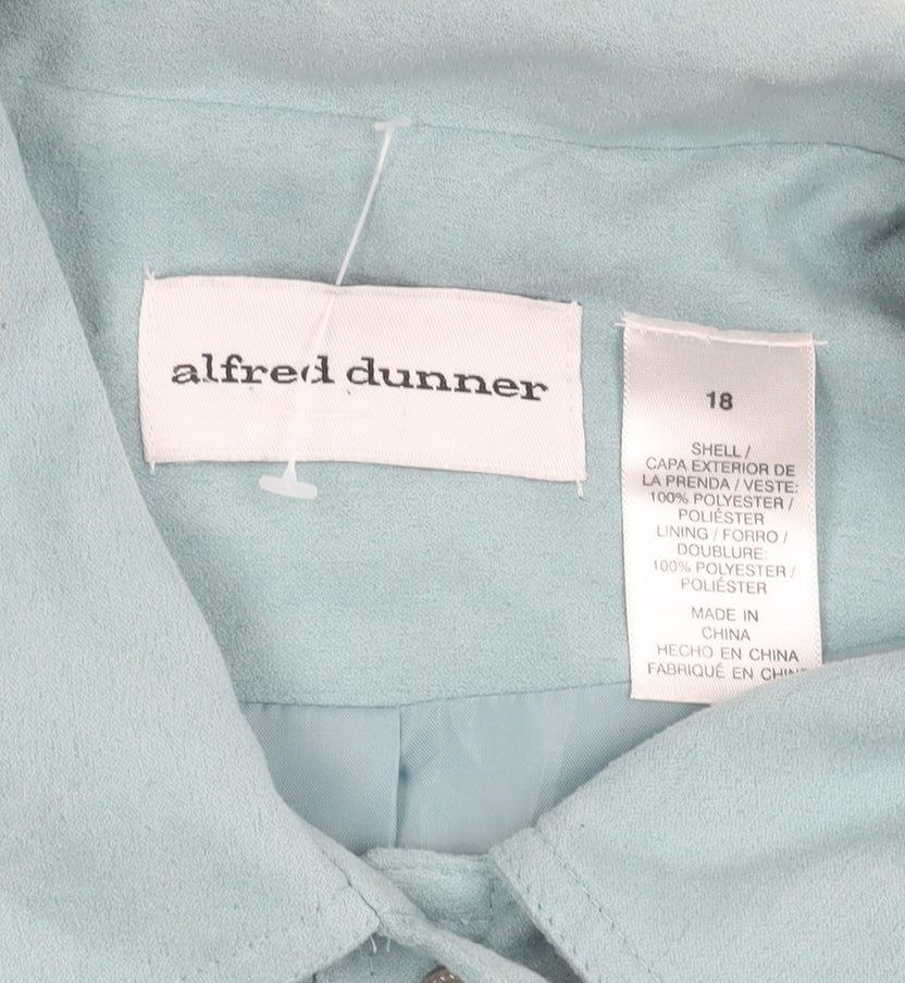 Alfred Dunner Womens Blue Size 18 Button Up Casual Jacket