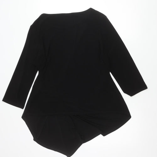 Roman Womens Black Size 18 Long Sleeve Tunic Top with Buckle