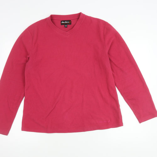 Peter Storm Womens Pink Size 16 Pullover Fleece Sweatshirt V-Neck