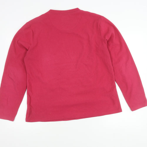 Peter Storm Womens Pink Size 16 Pullover Fleece Sweatshirt V-Neck
