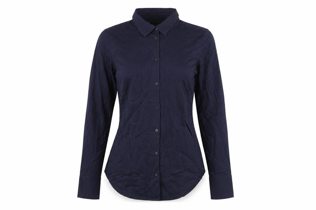 Zara Basic Womens Blue Long Sleeve Button-Up Shirt Size S