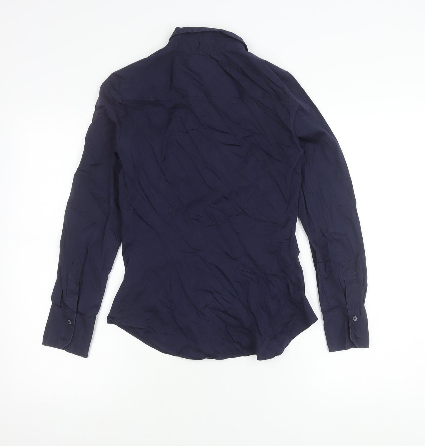 Zara Basic Womens Blue Long Sleeve Button-Up Shirt Size S