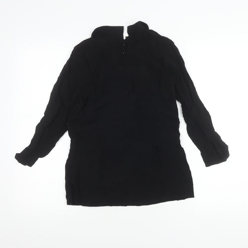 NAF NAF Womens Black Long Sleeve Tunic Blouse Size 10