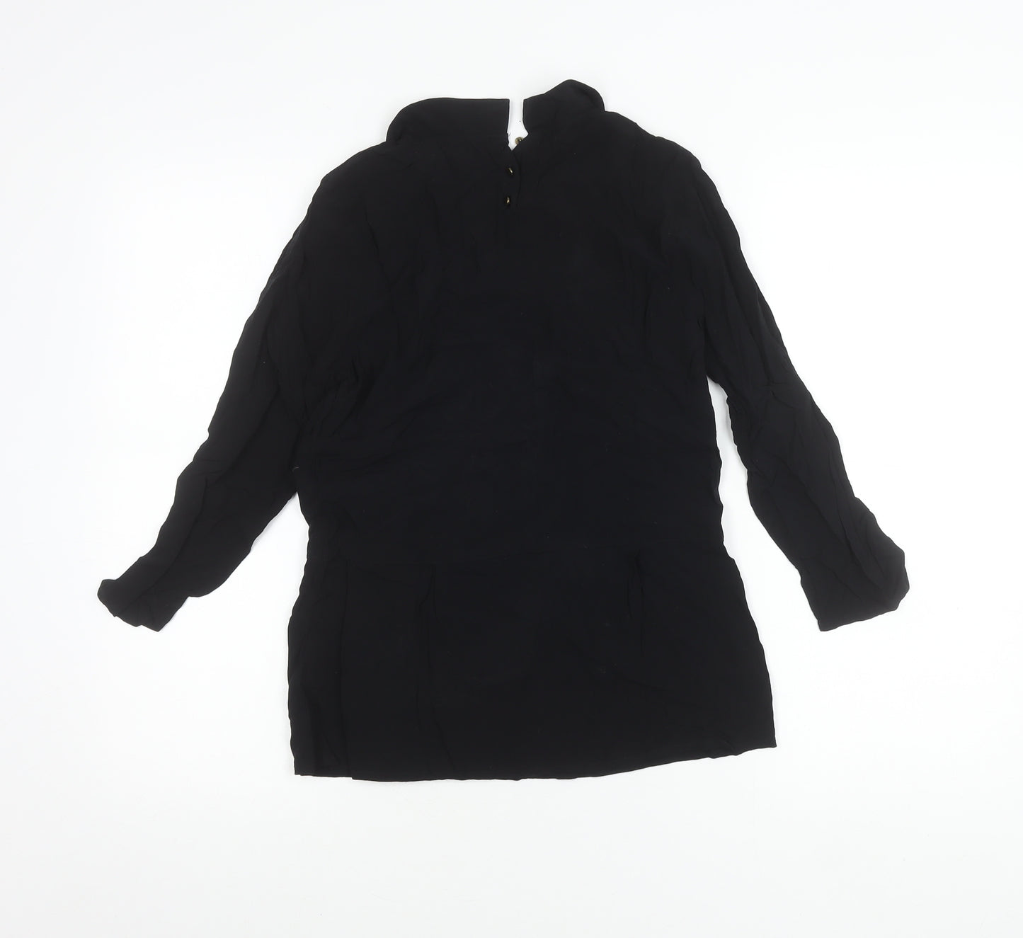 NAF NAF Womens Black Long Sleeve Tunic Blouse Size 10