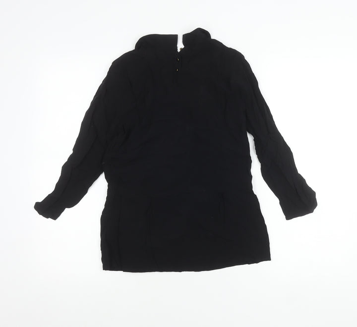 NAF NAF Womens Black Long Sleeve Tunic Blouse Size 10