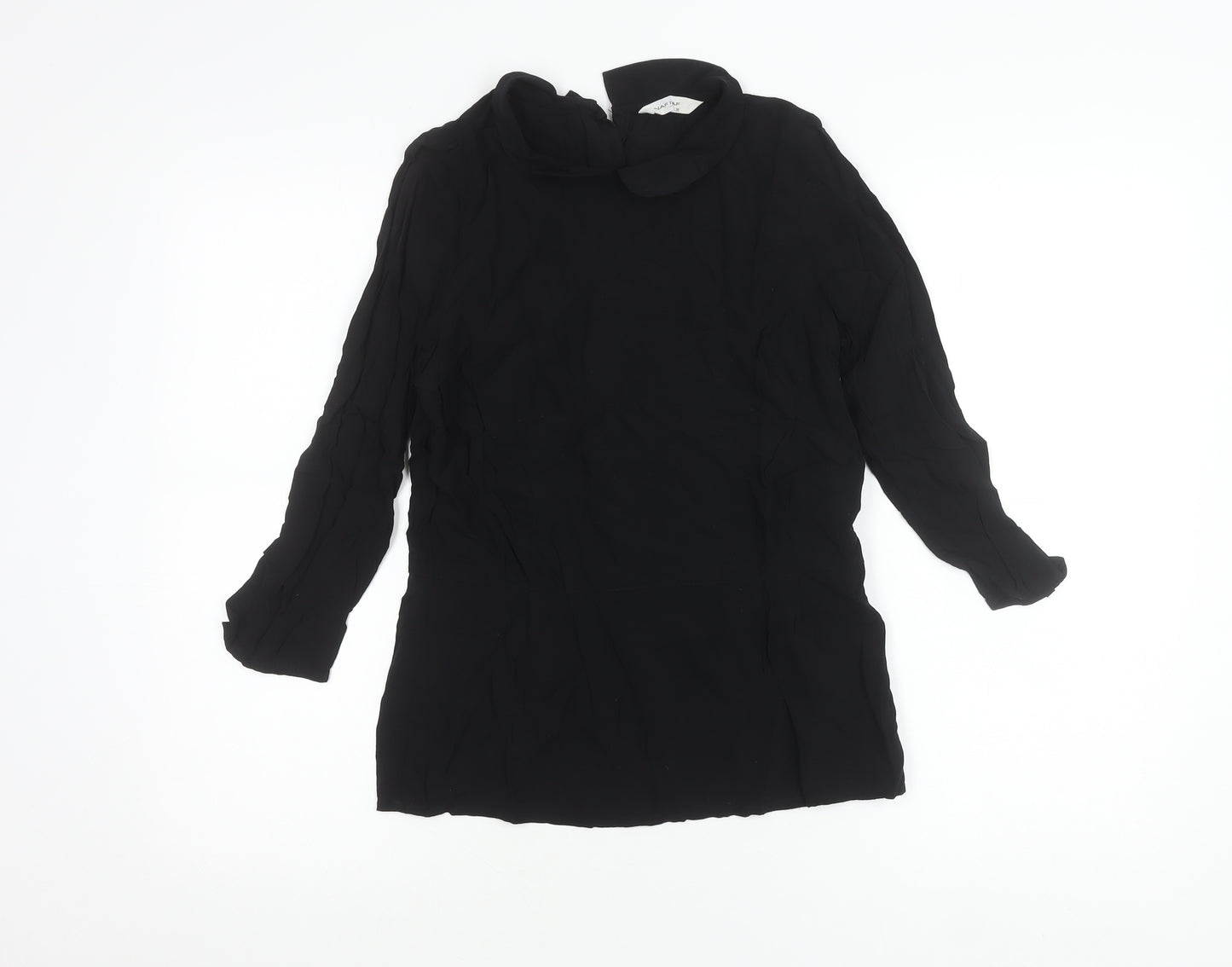 NAF NAF Womens Black Long Sleeve Tunic Blouse Size 10