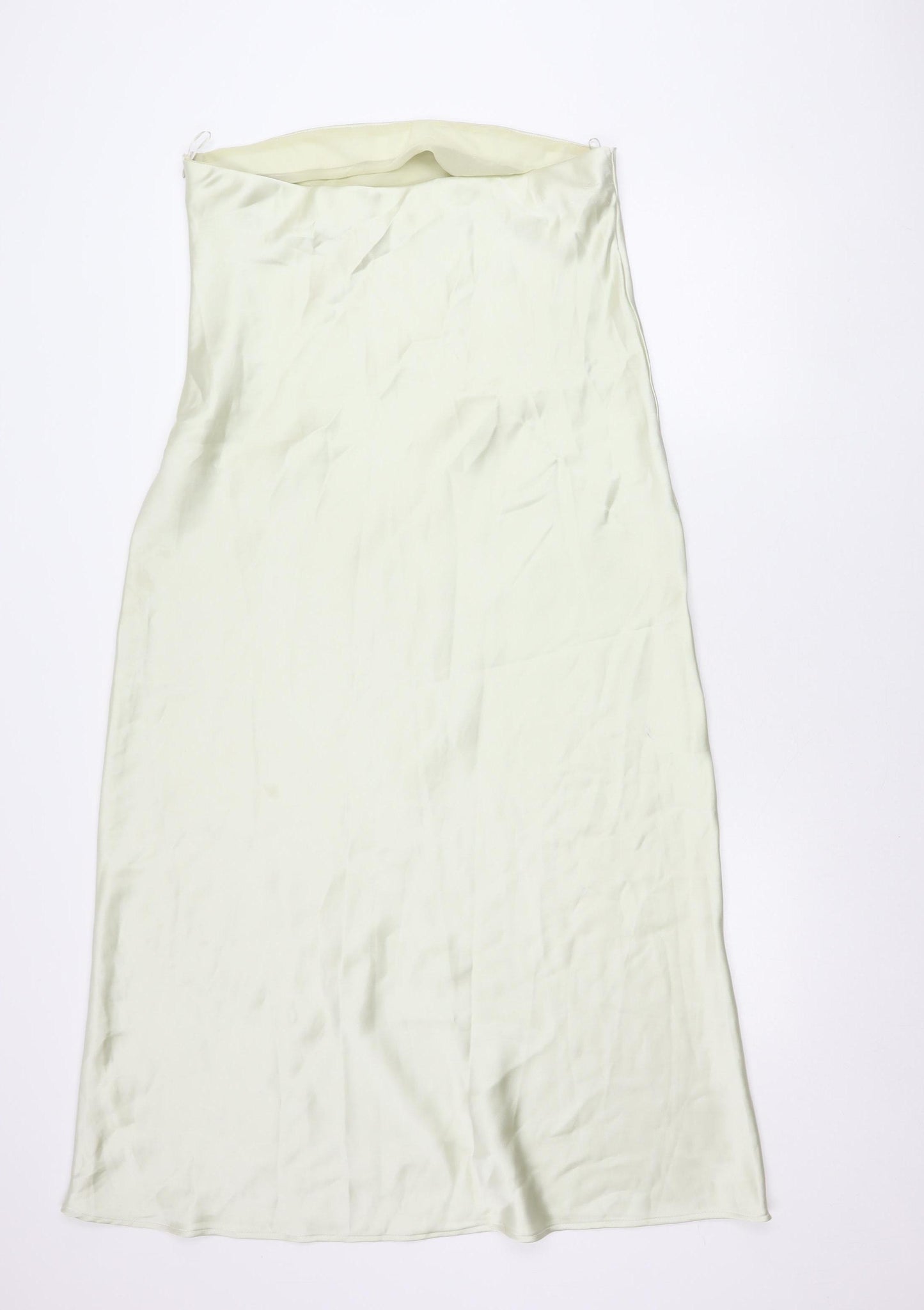 Zara Women Ivory XL Slip Dress Satin Cowl Neck Long Elegant