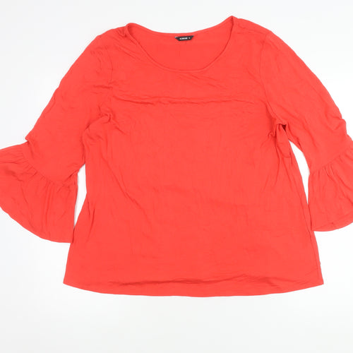 Roman Womens Red Size 18 Bell Sleeve Tunic Blouse Top