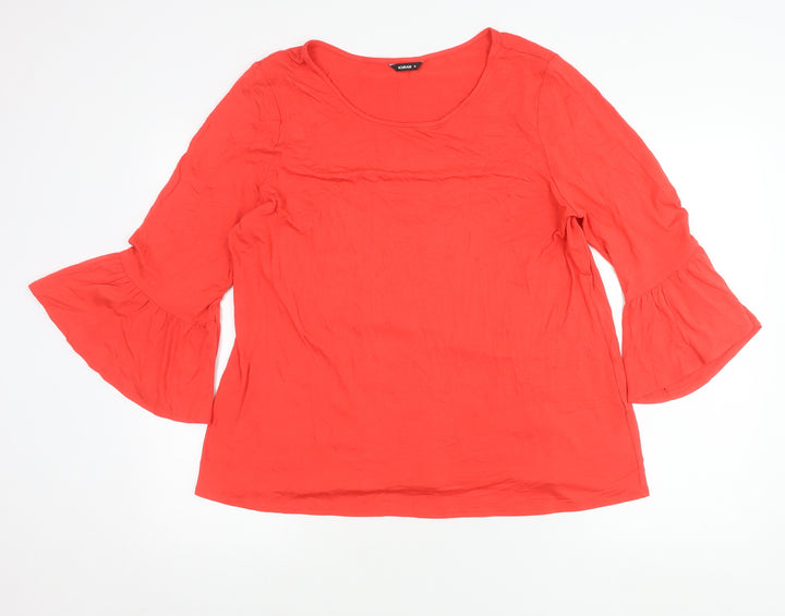 Roman Womens Red Size 18 Bell Sleeve Tunic Blouse Top
