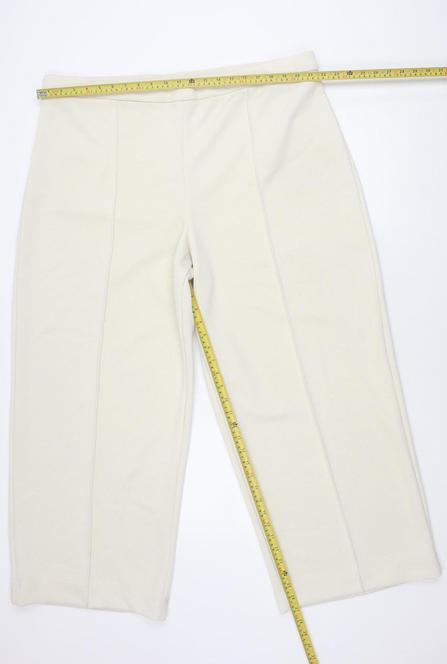 Marks and Spencer Womens Ivory Size 24 Straight Leg Trousers