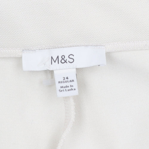 Marks and Spencer Womens Ivory Size 24 Straight Leg Trousers