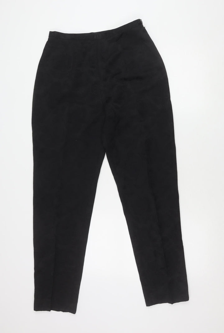 Gina Womens Black Size 12 Straight Leg Viscose Blend Trousers