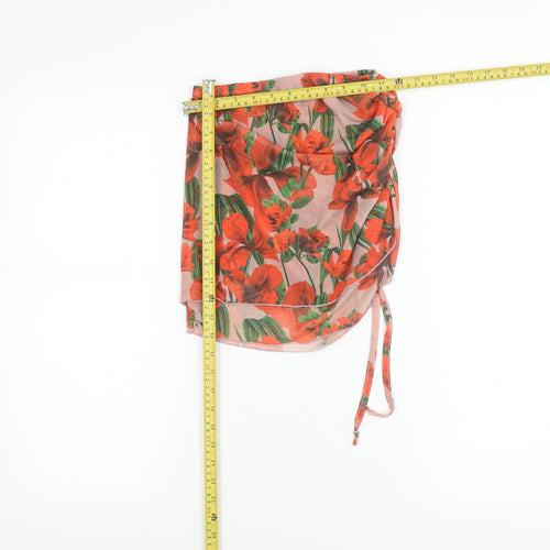 PrettyLittleThing Women’s Multicoloured Floral Wrap Skirt Size 6