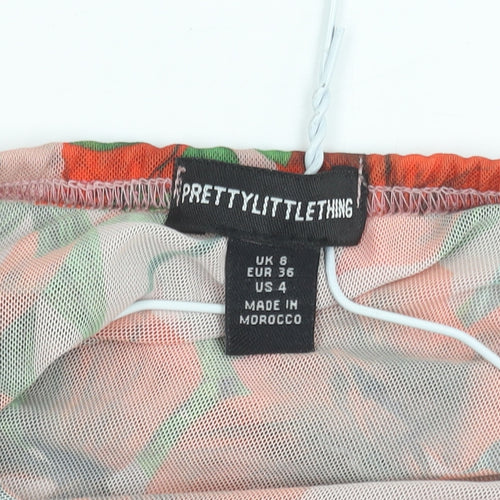 PrettyLittleThing Women’s Multicoloured Floral Wrap Skirt Size 6