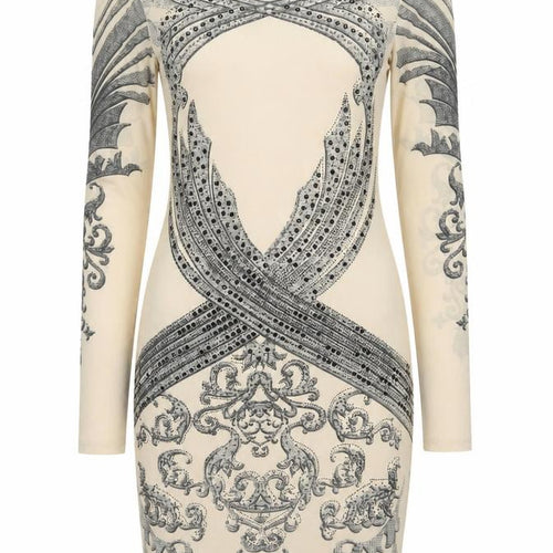 Bodyflirt Women Beige Bodycon Dress Size 10 Long Sleeve Partywear