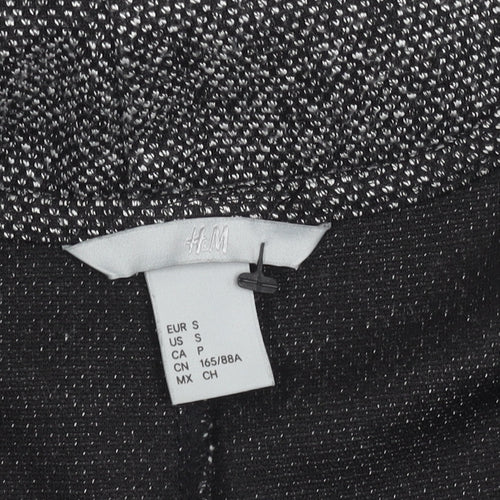 H&M Women’s Grey Fit & Flare Dress Size S V-Neck Knee Length