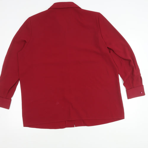Ann Harvey Women’s Red Button-Up Shirt Size 16 Long Sleeve