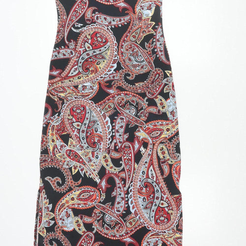 Select Womens Multicoloured Paisley Midi Slip Dress Size 12