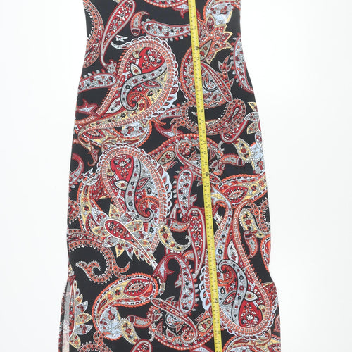 Select Womens Multicoloured Paisley Midi Slip Dress Size 12